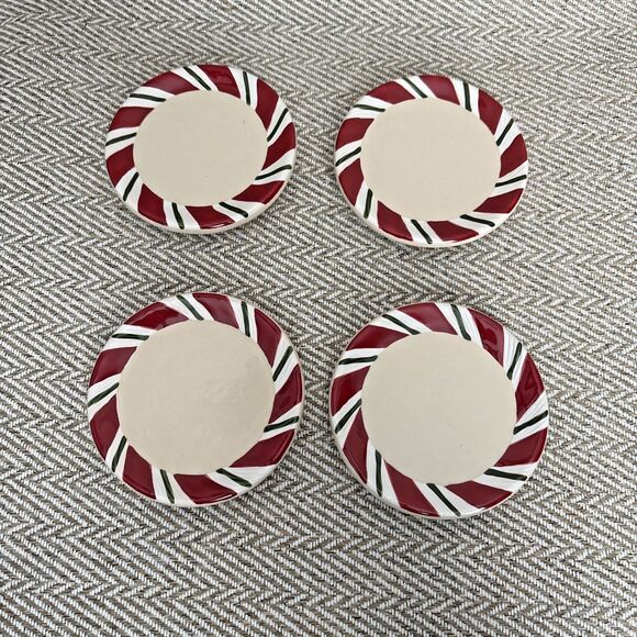 Longaberger Peppermint Twist Set Of Four Christmas Coasters New In Box - Picture 3 of 4